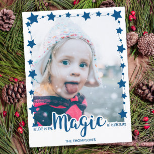 Cartes Pour Fêtes Annuelles Croire à la magie de Noël Photo personnalisée