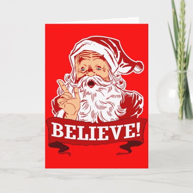 Cartes Pour Fêtes Annuelles Croire Au Père Noël (Devant)