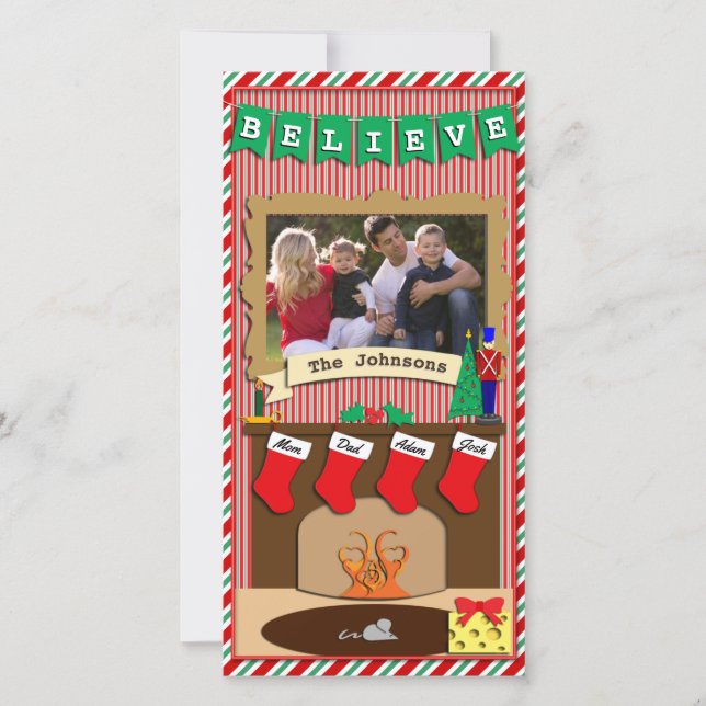 Cartes Pour Fêtes Annuelles Croire ・ Cette nuit avant Noël ・ 4 Stocking (Devant)