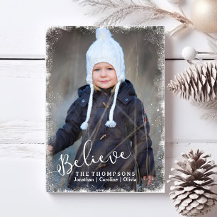 Cartes Pour Fêtes Annuelles Croire en Noël Rustique neige photo