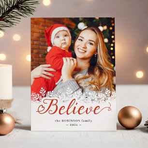 Cartes Pour Fêtes Annuelles Croire en Noël Snowfall Snowflake 2 Photo