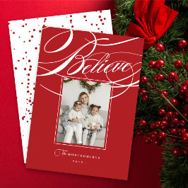 Cartes Pour Fêtes Annuelles Croire Frame Élégant Photo de Noël Religieux