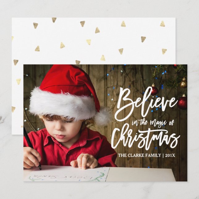 Cartes Pour Fêtes Annuelles Croire | La magie des fêtes de Noël (Devant / Derrière)