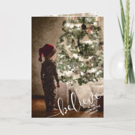 Cartes Pour Fêtes Annuelles Croire l'arbre de Noël plié