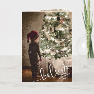 Cartes Pour Fêtes Annuelles Croire l'arbre de Noël plié