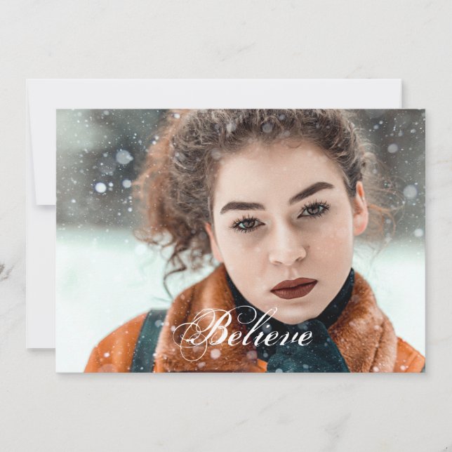Cartes Pour Fêtes Annuelles Croire Photo de Noël (Devant)