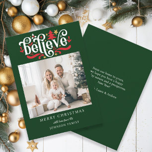 Cartes Pour Fêtes Annuelles Crois-Joyeux Noël ! Photo moderne, simple