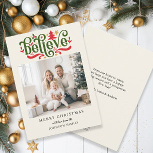 Cartes Pour Fêtes Annuelles Crois-Joyeux Noël ! Photo moderne, simple
