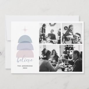 Cartes Pour Fêtes Annuelles Crois. Photo de collage religieux de Noël moderne