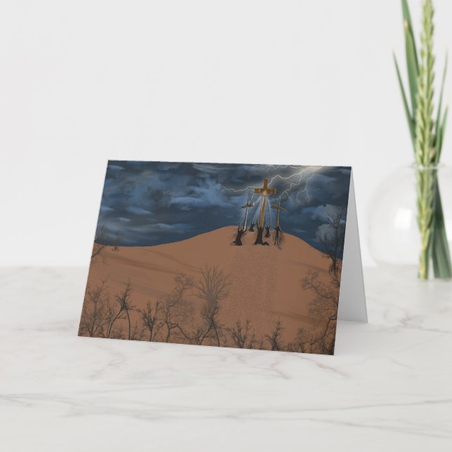 Cartes Pour Fêtes Annuelles croise sur une colline (Devant)