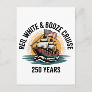 Cartes Pour Fêtes Annuelles Croisière Rouge Blanc & Alcool 250ème Anniversaire
