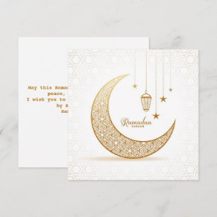 Cartes Pour Fêtes Annuelles Croissant d'or Ramadan Kareem