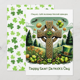 Cartes Pour Fêtes Annuelles Croix celtique : célébration de la Saint-Patrick
