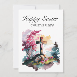 Cartes Pour Fêtes Annuelles Croix chrétienne Christ ressuscité Joyeuses Pâques