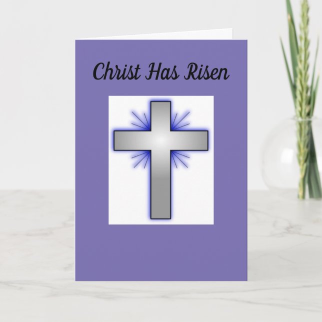 Cartes Pour Fêtes Annuelles Croix de Christ est ressuscité (Devant)