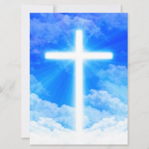 Cartes Pour Fêtes Annuelles Croix de Lumière Jésus Christ Chrétien personnalis