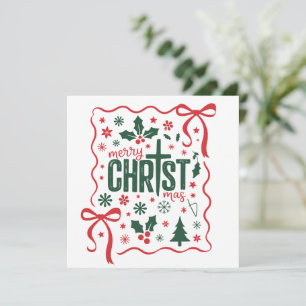 Cartes Pour Fêtes Annuelles Croix de Noël chrétienne Signe Jésus-Christ Foi