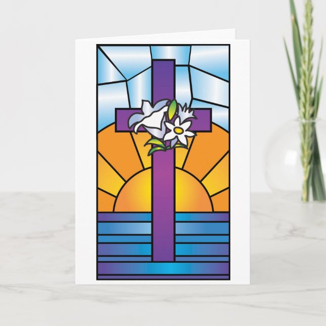 Cartes Pour Fêtes Annuelles Croix de Pâques (Devant)