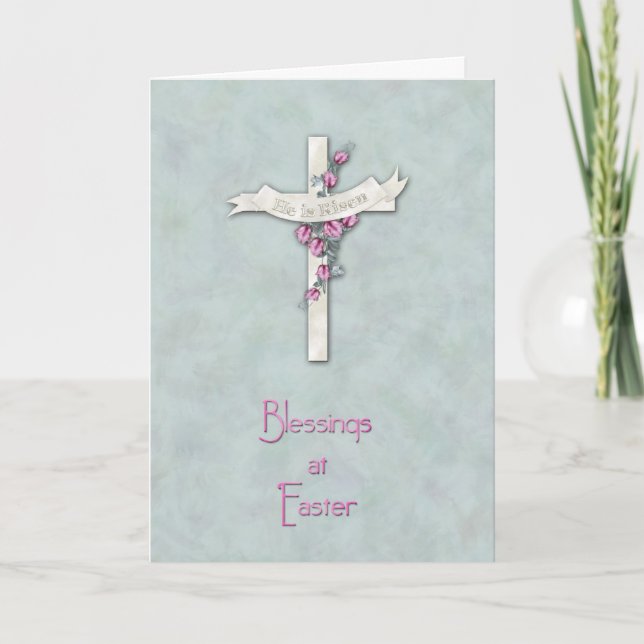 Cartes Pour Fêtes Annuelles Croix de Pâques (Devant)