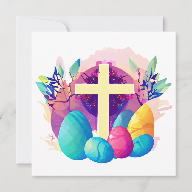 Cartes Pour Fêtes Annuelles Croix de Pâques (Devant)