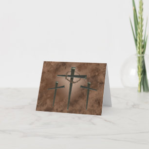 Cartes Pour Fêtes Annuelles Croix de Pâques avec couronne d'épines