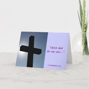 Cartes Pour Fêtes Annuelles Croix de Pâques Christ est mort pour nos péchés II