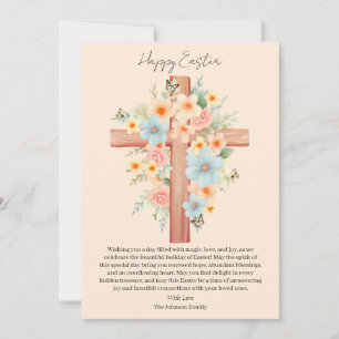 Cartes Pour Fêtes Annuelles Croix de Pâques personnalisée à l'aquarelle