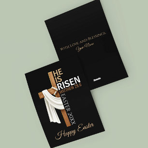 Cartes Pour Fêtes Annuelles Croix de Pâques personnalisée Il Est Ressuscité