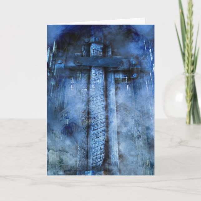 Cartes Pour Fêtes Annuelles Croix d'hiver (Devant)