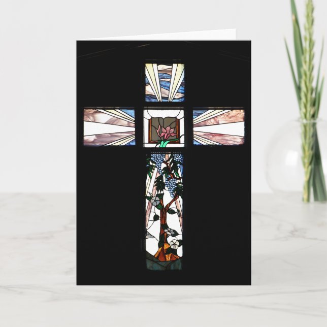 Cartes Pour Fêtes Annuelles Croix en verre tendu (Devant)