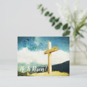 Cartes Pour Fêtes Annuelles Croix Peinture Art Il Est Ressuscité Joyeux Pâques