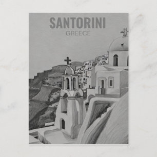 Cartes Pour Fêtes Annuelles Croquis au crayon de Santorin Grèce