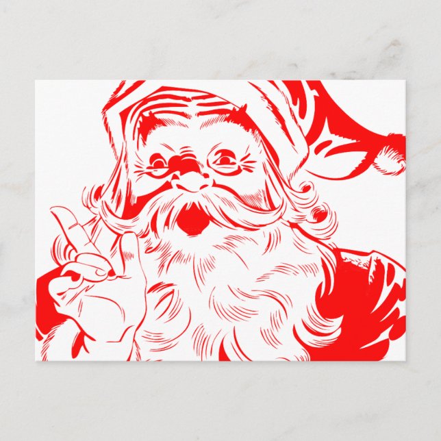 Cartes Pour Fêtes Annuelles Croquis vintage du père noël (Devant)