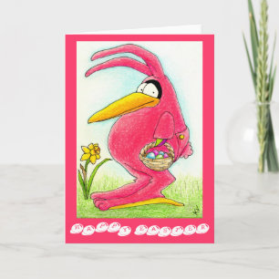 Cartes Pour Fêtes Annuelles Crow drôle en costume lapin de Pâques