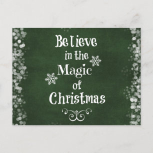 Cartes Pour Fêtes Annuelles Croyez en la magie de la Citation de Noël