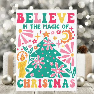 Cartes Pour Fêtes Annuelles Croyez en la magie de Noël rétro