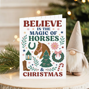 Cartes Pour Fêtes Annuelles Croyez en la magie des chevaux et de Noël
