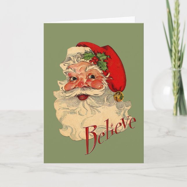 Cartes Pour Fêtes Annuelles Croyez Père Noël (Devant)