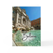 Croyez Trevi Fontaine Italie Noël HolidayCard