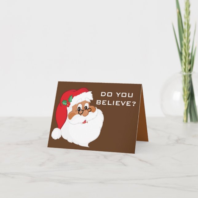 Cartes Pour Fêtes Annuelles Croyez-vous au Père Noël noir ? (Devant)