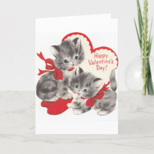Cartes Pour Fêtes Annuelles Cru - chatons de Saint-Valentin,