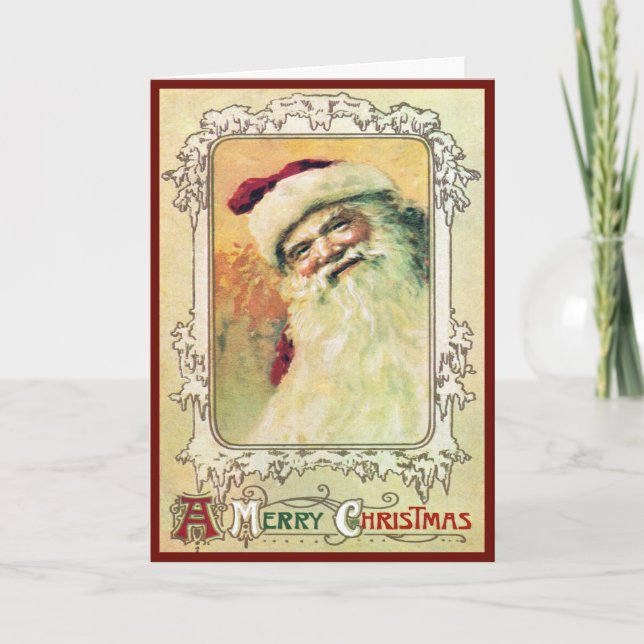 Cartes Pour Fêtes Annuelles Cru de Joyeux Noël de Père Noël (Devant)