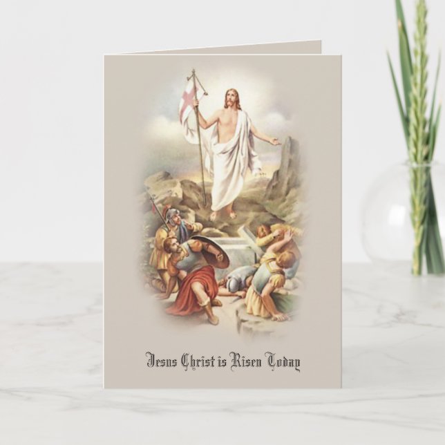 Cartes Pour Fêtes Annuelles Cru heureux de résurrection de prière de (Devant)