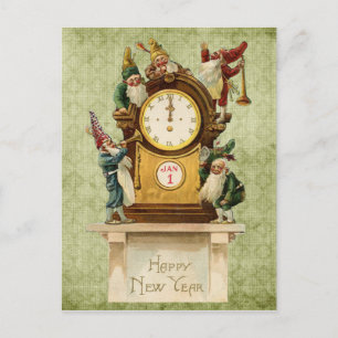 Cartes Pour Fêtes Annuelles Cru-Nouveau-Année-Gnomes