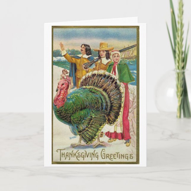 Cartes Pour Fêtes Annuelles Cru - salutations de thanksgiving, (Devant)