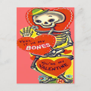 Cartes Pour Fêtes Annuelles Cru squelettique Valentine de Halloween de coeur