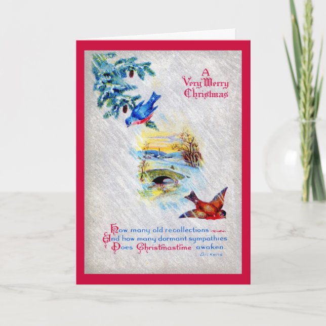 Cartes Pour Fêtes Annuelles Cru très joyeux 1917 de Noël de Dickens (Devant)