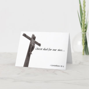 Cartes Pour Fêtes Annuelles Crucifix Christ est mort pour nos péchés I