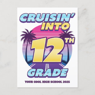 Cartes Pour Fêtes Annuelles Cruisin’ Retour à l’école 12e année