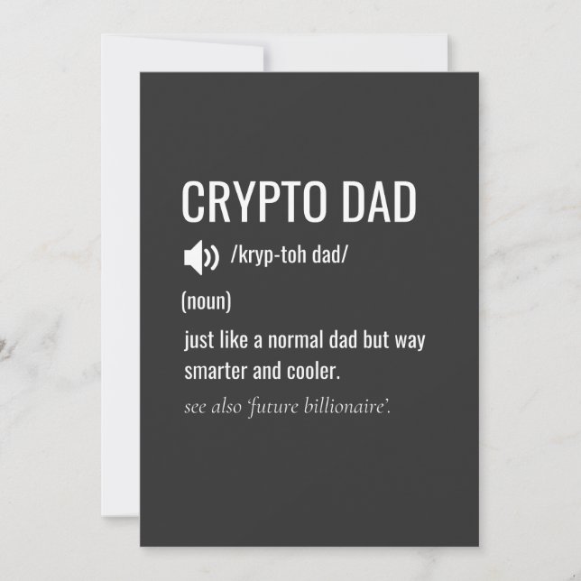 Cartes Pour Fêtes Annuelles Crypto Papa Définition Bitcoin HODL Fête des pères (Devant)